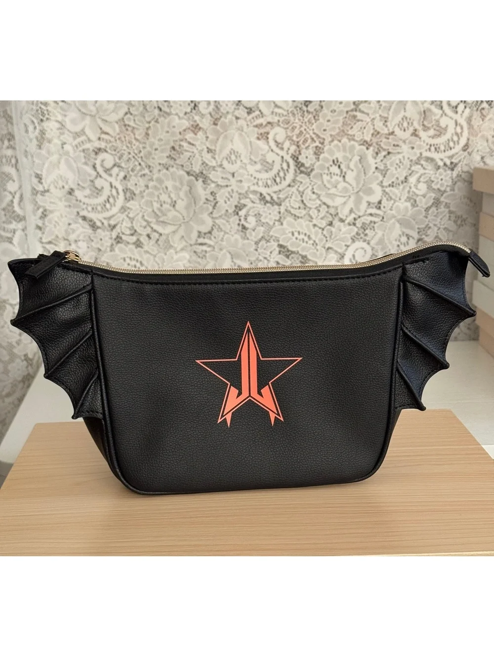 Jeffree Star Cosmetics Black Bat Wing Makeup Bag Cosmetic Case Halloween